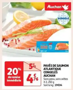 Auchan Pavés De Saumon Atlantique Congelés Auchan offre