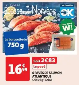 Auchan 6 Pavés De Saumon Atlantique offre
