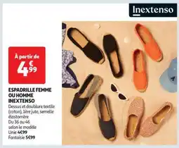 Auchan Espadrille Femme Ou Homme Inextenso offre