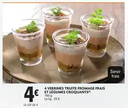 E.Leclerc 4 verrines truite fromage frais et légumes croquants offre