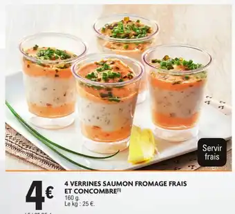 E.Leclerc 4 verrines saumon fromage frais et concombre offre