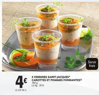 E.Leclerc 4 VERRINES SAINT-JACQUES* CAROTTES ET POMMES FONDANTES offre