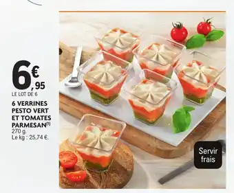 E.Leclerc 6 verrines pesto vert et tomates parmesan offre