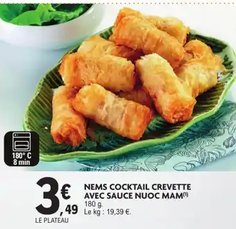 E.Leclerc Nems cocktail crevette avec sauce nuoc mam offre