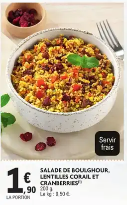 E.Leclerc Salade de boulghour lentilles corail et cranberries offre