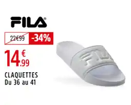 Intersport FILA Claquettes du 36 au 41 offre