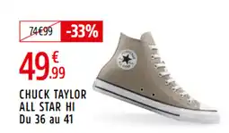 Intersport CONVERSE Chuck taylor all star hi du 36 au 41 offre