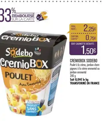 Match Cremiobox sodebo offre