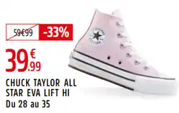 Intersport CONVERSE Chuck taylor all star eva lift hi du 28 au 35 offre