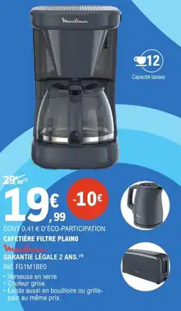 E.Leclerc Drive Cafetière filtre plaino offre