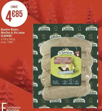 Géant Casino Claviere boudins blancs morilles & vin jaune offre