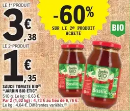 E.Leclerc Drive Sauce tomate bio jardin bio étic offre