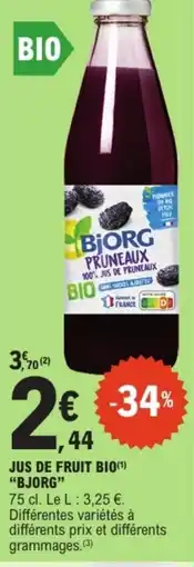 E.Leclerc Drive Jus de fruit bio bjorg offre