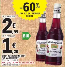 E.Leclerc Drive Sirop de grenadine bio la maison guiot offre