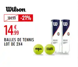 Intersport WILSON Balles de tennis lot de 2x4 offre