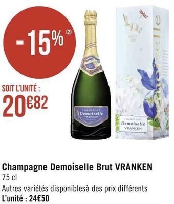 Géant Casino Vranken champagne demoiselle brut offre