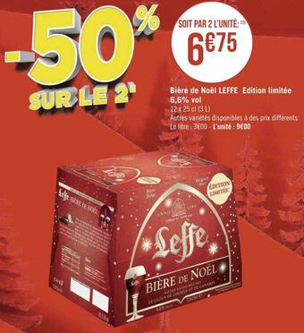 Géant Casino Leffe bière de noël edition limitée 6,6% vol offre