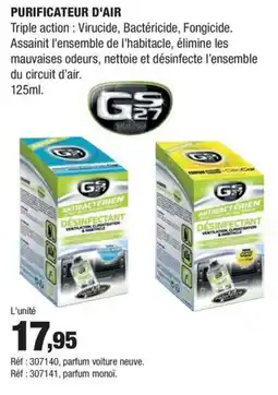 Autobacs GS27 Purificateur d'air offre