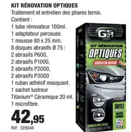 Autobacs Kit rénovation optiques offre