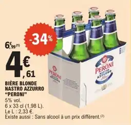 E.Leclerc Drive Bière blonde nastro azzurro peroni offre