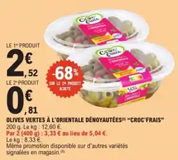 E.Leclerc Drive Olives vertes à l'orientale dénoyautées croc'frais offre