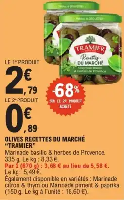 Olives recettes du marché tramier
