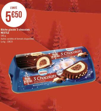 Géant Casino Nestle bûche glacée 3 chocolats offre