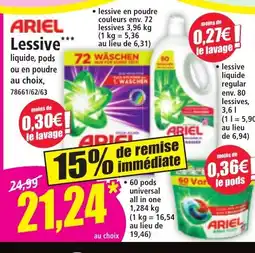 Norma ARIEL Lessive offre
