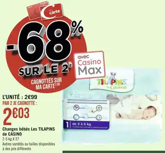 Les tilapins de casino changes bébés