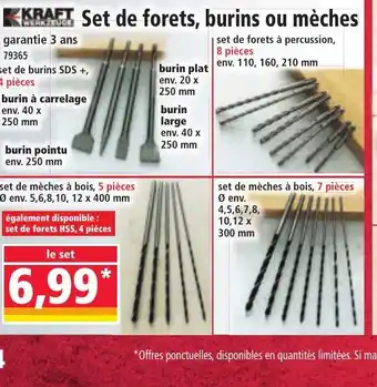 Norma KRAFT Set de forets burins ou meches offre