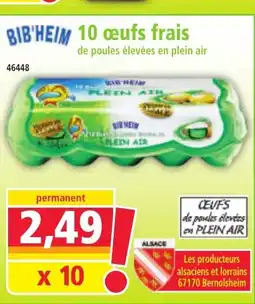 Norma BIB'HEIM 10 oeufs frais offre
