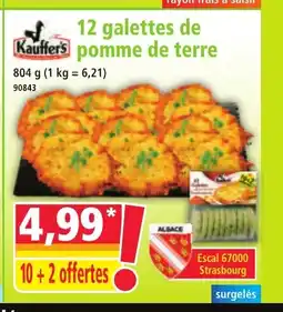 Norma 12 galettes de Kauffer's pomme de terre offre