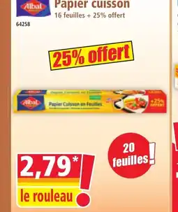 Norma ALBAL Papier cuisson offre