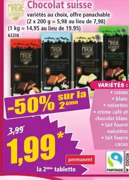 Norma Chocolat suisse offre