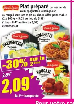 Norma PAUL & LOUISE Plat préparé offre
