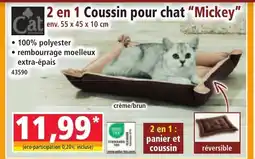 Norma CAT 2 en 1 Coussin pour chat Mickey offre