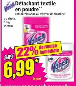 Norma VANISH Détachant textileen poudre offre