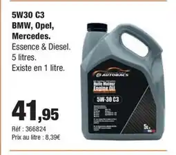 Autobacs 5W30 C3 BMW, Opel, Mercedes offre