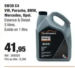 Autobacs 5W30 C4 VW Porsche BMW Mercedes Opel offre
