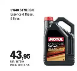 Autobacs 5W40 SYNERGIE offre
