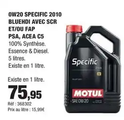 Autobacs OW20 specific 2010 bluehdi avec scr offre