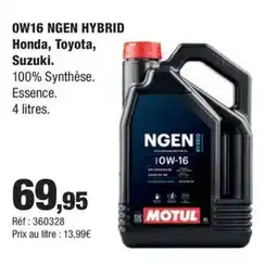 Autobacs OW16 NGEN HYBRID Honda, Toyota,Suzuki offre