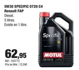 Autobacs 5W30 SPECIFIC 0720 C4 Renault FAP offre