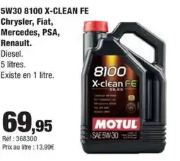 Autobacs 5W30 8100 X-CLEAN FE Chrysler, Fiat Mercedes PSA Renault offre