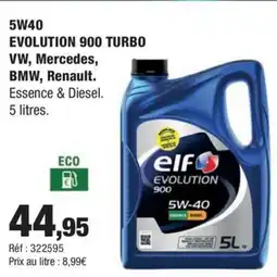 Autobacs 5W40 EVOLUTION 900 TURBO VW Mercedes BMW Renault offre