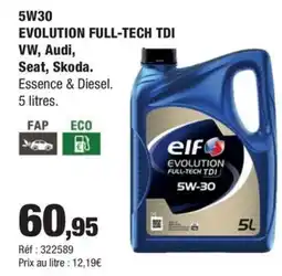 Autobacs 5W30 EVOLUTION FULL-TECH TDI VW Audi Seat Skoda offre