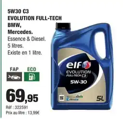 Autobacs 5W30 C3 EVOLUTION FULL-TECH BMW Mercedes offre