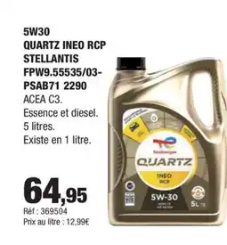 Autobacs 5W30 QUARTZ INEO RCP offre