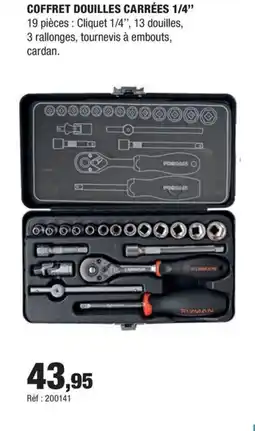 Autobacs Coffret douilles carrées 1/4" offre