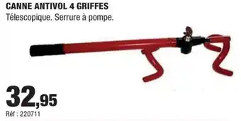 Autobacs Canne antivol 4 griffes offre